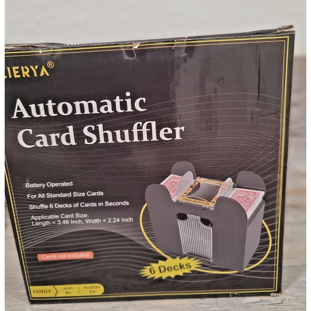 Automatic Card Shuffler Holds 6 Decks battery operated standard size cards